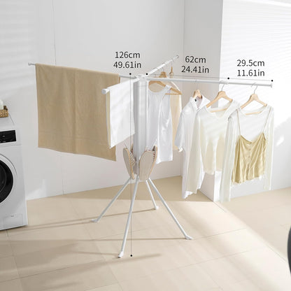 RFOUO Wall Mounted Clothes Drying Rack Tripod,Foldable Drying Rack,Wall Mounted Dryer Rack Clothing,Over The Door Drying Rack for Laundry Bedroom Household Aluminium