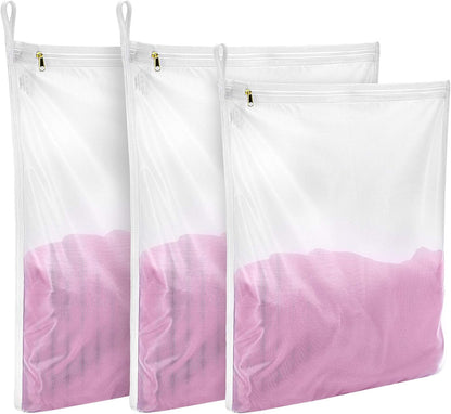 GOGOODA 2 Pack Delicates Laundry Bags, Fine Mesh Wash Bag with Hanging Loop | Large for Lingerie, Shirts, Sweaters, Underwear, Bra, Silk, Socks