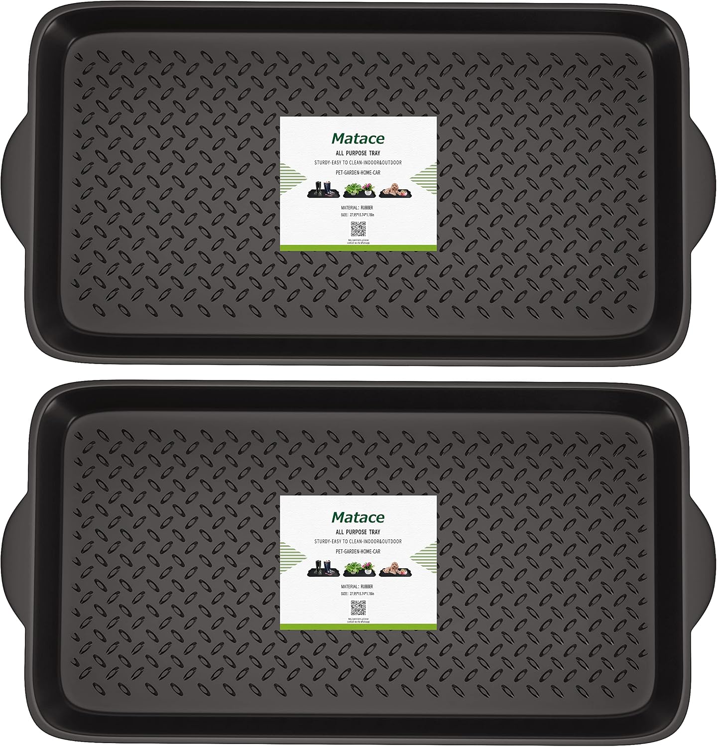 Matace 1 Pack Rubber Small Boot Tray for Entryway,Boot Mat,Shoe Tray,Shoe Mat for Indoor and Outdoor Use, 27.95"x 15.74" (Pack of 1)