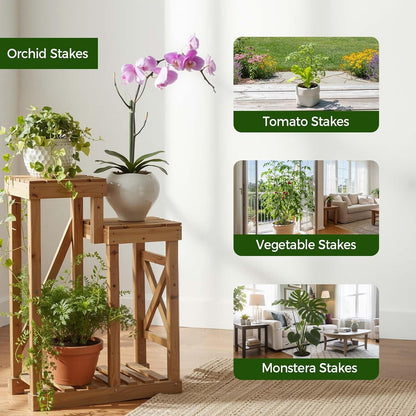 10 Pack Stackable Monstera Plant Support Stakes, Adjustable Plant Supports for Small Indoor Potted Plants, Pothos, Philodendron, Ivy & Climbing Vine Plants