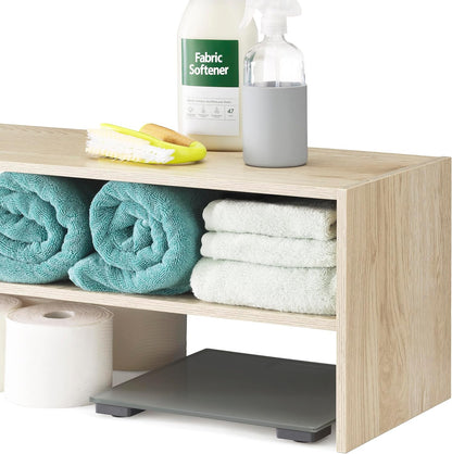 Whitmor Wood Stackable 2-Shelf Shoe Rack, White, 24 inches