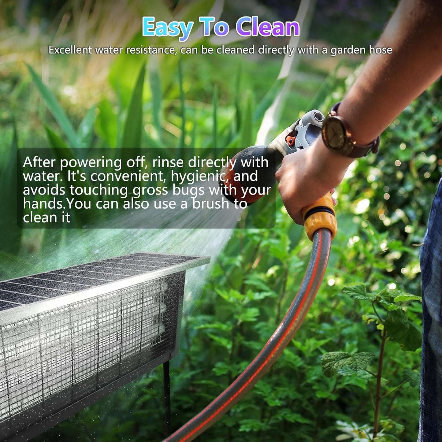 Powerful Large Solar Bug Zapper for 3000 sq.ft with 13FT Extension Cord | Rechargeable Outdoor Mosqutio Killer with 13W Solar Panel, Waterproof Solar Bug Zapper for Patio Garden Backyard RV Camping