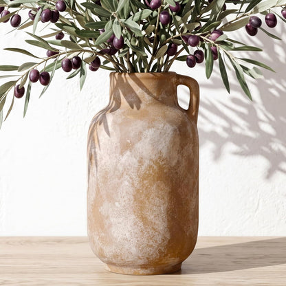 CUCUMI Ceramic Vase Set of 5, Home Decor Farmhouse Décor Handmade Pottery Vases for Pampas Grass, Dried Fresh Flowers, Table, Living Room, Kitchen, Shelf, Entryway Mantel Neutral Tones