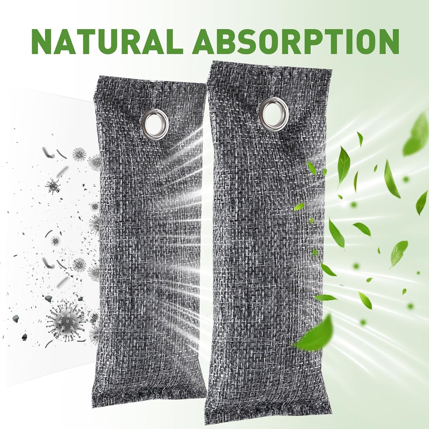 TUXIYA 8Pack Activated Charcoal Odor Absorber, Odor Eliminator for Strong 0dor,Shoe Deodorizer,Bamboo Charcoal Air Purifying For in Car,Closet,Shoe, Basement(50g/1.77oz Each)