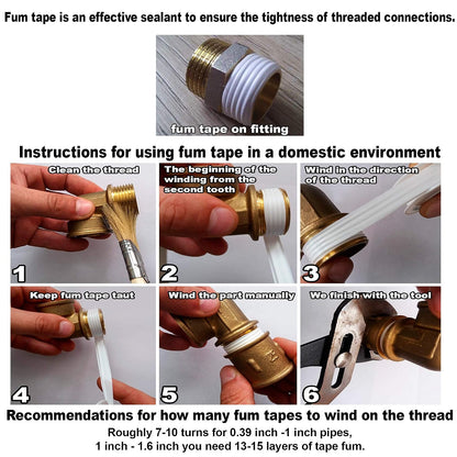 3/4 Thread Seal Tape PTFE 3/4 Thread Seal Tape for Plumbers Premium Grade Teflon Tape for Plumbers Tape PTFE Tape Sealing Tape,Plumbing Tape Sealant Tape,Thread Seal Tape White
