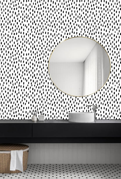 HAOKHOME Peel and Stick Wallpaper Boho Modern Dots Wall Paper Removable for Bathroom Caramel/White Contact Paper 17.3in x 9.8ft