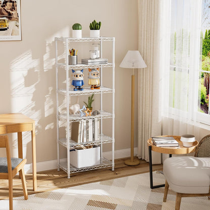 Golpart 4 Tier Adjustable Storage Shelves Metal Utility Shelf Wire Shelving Unit Organizer Rack for Home Kitchen Office Bathroom Pantry Room 12" D x 18" W x 44" H