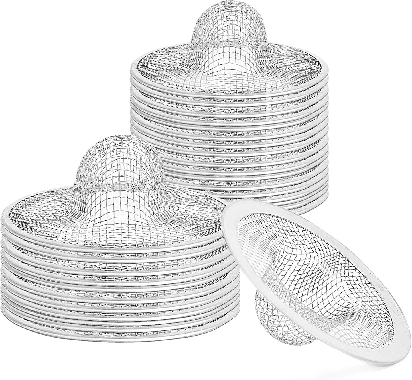 Kingrol 50 Pack 2-3/4 Inch Stainless Steel Sink Strainers, Small Mesh Drain Strainer Baskets for Kitchen Sink, Bathroom Sink, Bathtub, Laundry, Floor Drain and Utility Sink