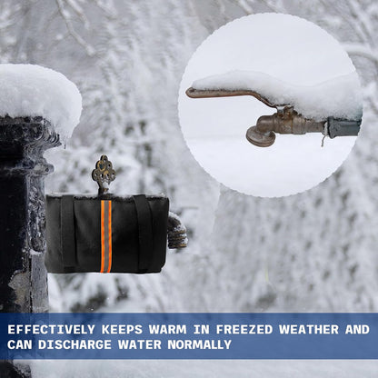 Outdoor Faucet Cover for Winter Freeze Protection with Reflective Strip, Reusable &Waterproof Water Faucet Insulation Wrap for Garden Outside (4PCS Faucets)