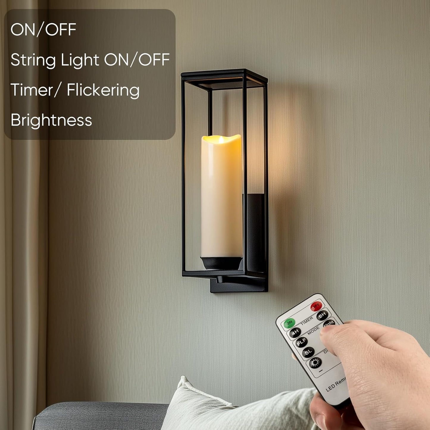 Homemory Dripping Wax Flameless Candles, Battery Operated Candles with Remote Control and Timers, LED Pillar Candles, Electric Fake Candles, 3" x 6", Set of 2