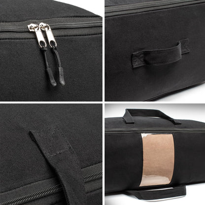 Soft Canvas Storage Bags with Zipper. Thick Breathable, 1pc King/Queen Comforter Organizer. Four Carrying Handles and Window. Large 25x19x9in Bag for Sheets Blankets Bedding Pillows, Clothes (Grey)