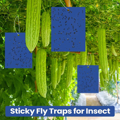 Qualirey 150 Pcs 6x8 Inch Yellow Sticky Traps for Gnats, Dual-Sided Sticky Gnat Traps for Indoor Outdoor Plants, Pest Control for Fungus Gnats, Fruit Flies, Whiteflies – Bulk Pack with Twist Ties