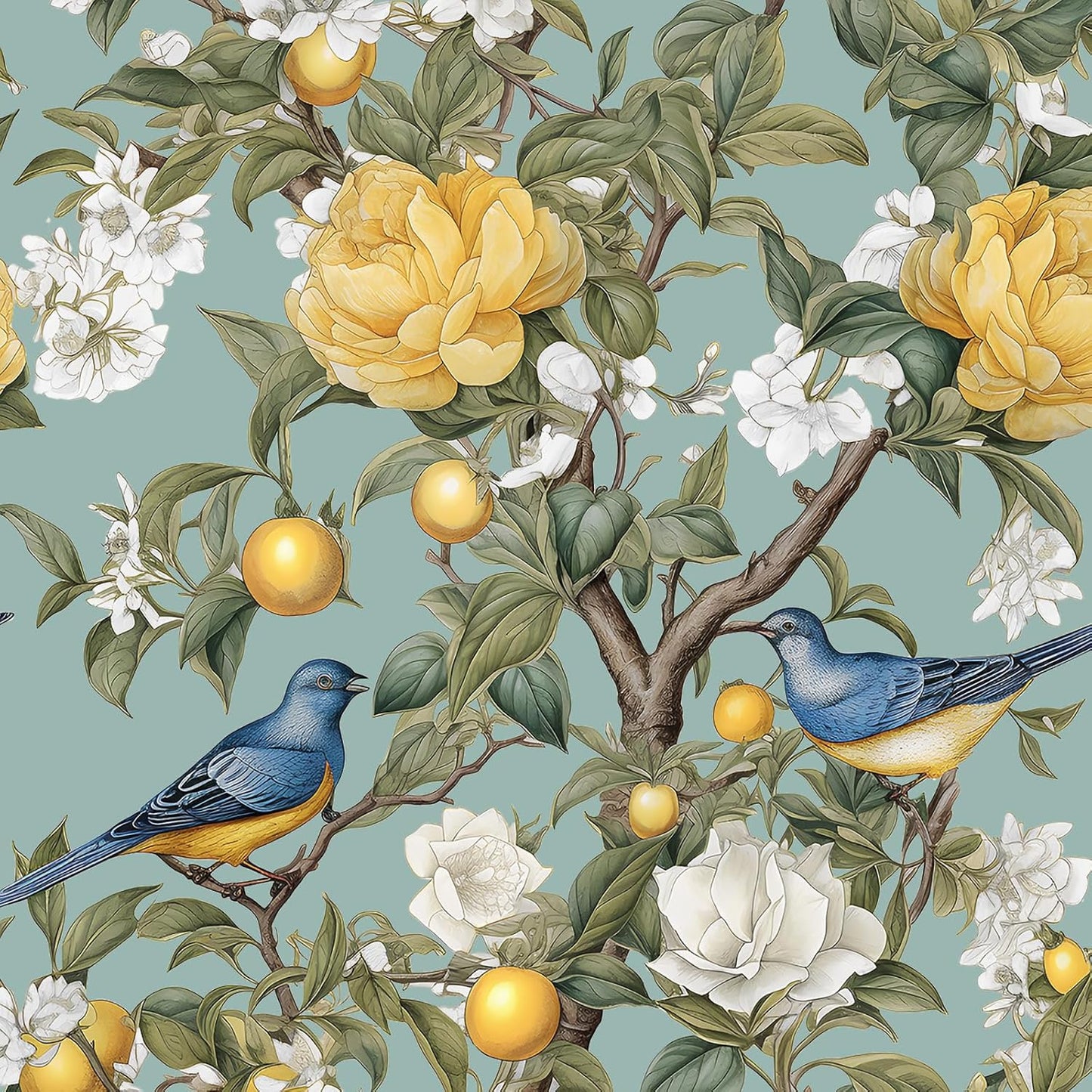 Danodoi Yellow Floral Wallpaper Peel and Stick Vinyl Wallpaper Stick and Peel Colorful Contact Paper for Cabinets Waterproof Self Adhesive Wall Paper for Kitchen Countertop Wall 17.5" x 118"
