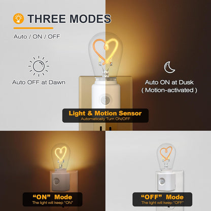 LED Motion Sensor Night Light, [1 Pack] Motion Activated Night Light, 2200K Amber, Adjustable Brightness, Motion Sensor Light Indoor Plug in for Nursery, Kids, Bedroom, Bathroom Nightlight