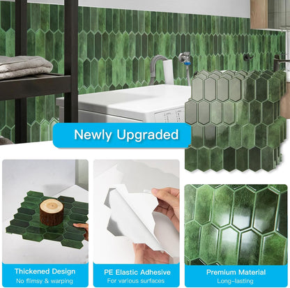 Art3d 10-Sheet Heavy-Duty Peel and Stick Backsplash, Self-Adhesive Vinyl Wall Tiles for Kitchen Countertop Bathroom, White