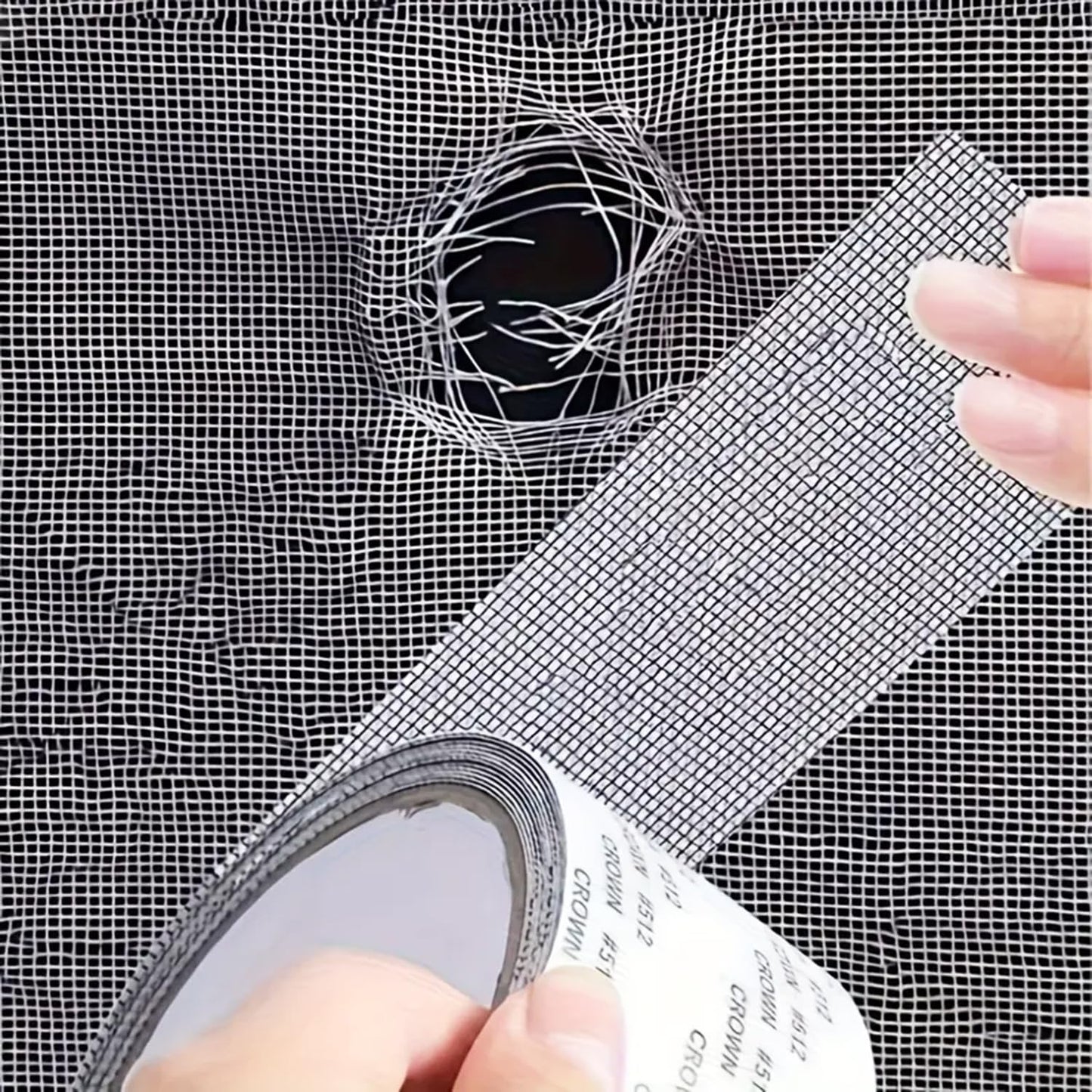 Tough & Long-Lasting Window Screen Repair Tape - Instant Patch for Rips and Holes, Self-Adhesive Fiberglass Mesh, Easy Application on Windows, Doors and Screens (2 Inch Width,6.5Ft Length)
