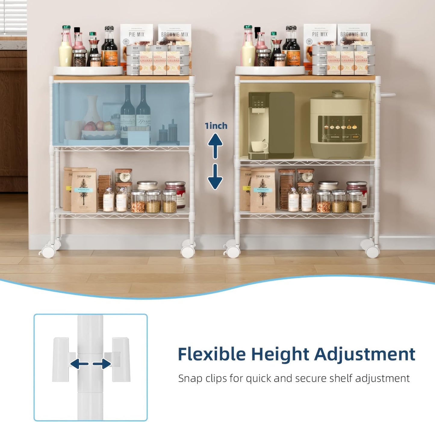 Whitmor 3 Tier Rolling Laundry Cart 8.50x26.0x31.0