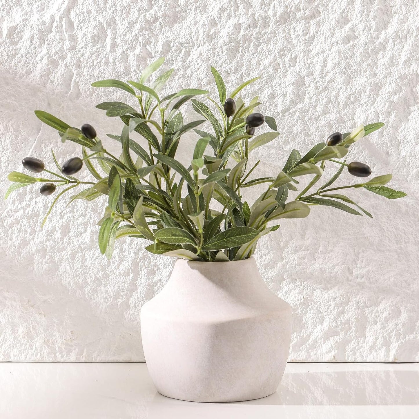 Ceramic Vase Set of 3, Modern Decorative Vases for Home Decor, Small Flower Pottery Vase Sets, Boho Farmhouse Rustic Vases for Living Room, Kitchen, Bedroom, Bathroom, Shelf, Table
