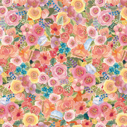 Simon&Siff Floral Peel and Stick Wallpaper 17.3"x80" Pink Watercolor Flowers Wall Murals Removable Wall Paper for Bedroom Bathroom Cabinet Renter Friendly