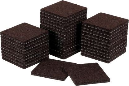 uxcell Furniture Pads, 36Pcs 1.5" - Square Self Adhesive Felt Furniture Pads, Floor Protectors for Furniture Feet Chairs Legs Hardwood Floors (Black)