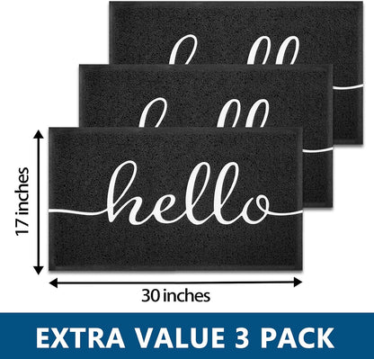 EARTHALL Door Mat Outside Inside Home Doormat, 30"x17.5", Durable Floor Mat Non Slip Mat Ultra Absorb Mud Easy Clean Front Doormat for Garage, Entryway, Patio, High Traffic Areas, Black