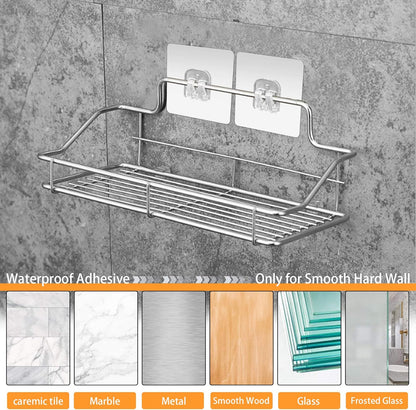 YeeBeny Corner Shower Caddy Adhesive Sticker Hook Mount for Shower Caddy Basket Bathroom Shelf Compatible with KINCMAX，SMARTAKE, JOMARTO, Flowmist, Nieifi, HapiRm, Odesign, Lovelers 4 pack
