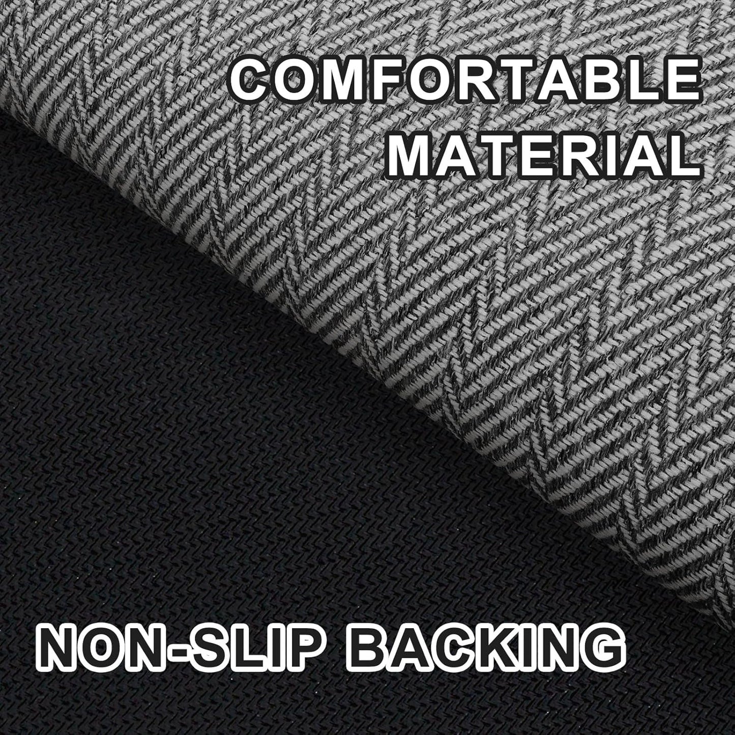 Ultra Thin Door Mat Indoor Entrance 17"x29", Low-Profile Indoor Door Mat, Non Slip Entry Mat Rubber Backing Unique Herringbone Design Inside Doormat Dirt Trapper Entryway Mats, Beige