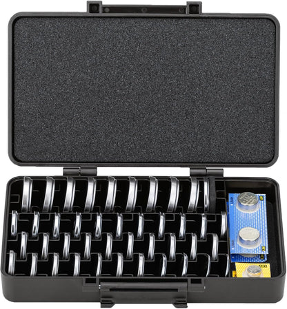 KIWIFOTOS 27 AA + 35 AAA Combo Battery Case Set with Tester | 62 PCS AA AAA Battery storage, Pegboard compatible, Wall Mount Battery Organizer Dispenser, magnetic tester, no‑assembly