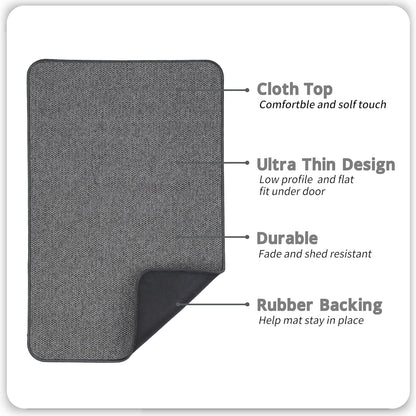 Bath Mat,Ultra Thin Bathroom Rugs,Rubber Bath Mats for Bathroom,No Slip Bath Rugs,Quick Dry,Machine Washable,Low Pile,Absorbent,Shower Outside,Sink,Home Decor Accessories.Grey,1'5"x2'3"(17x27Inch)