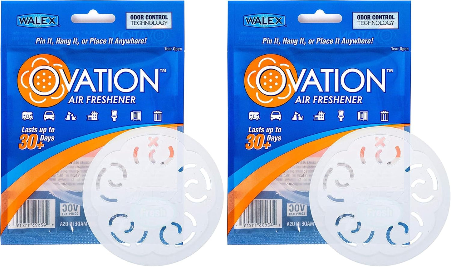 Walex Ovation Portable Air Freshener Discs, Solid Odor Control Deodorizer for Toilets, RV Trailers, Boats, Cars, OVAFLAV1, Lavender, Pack of 1