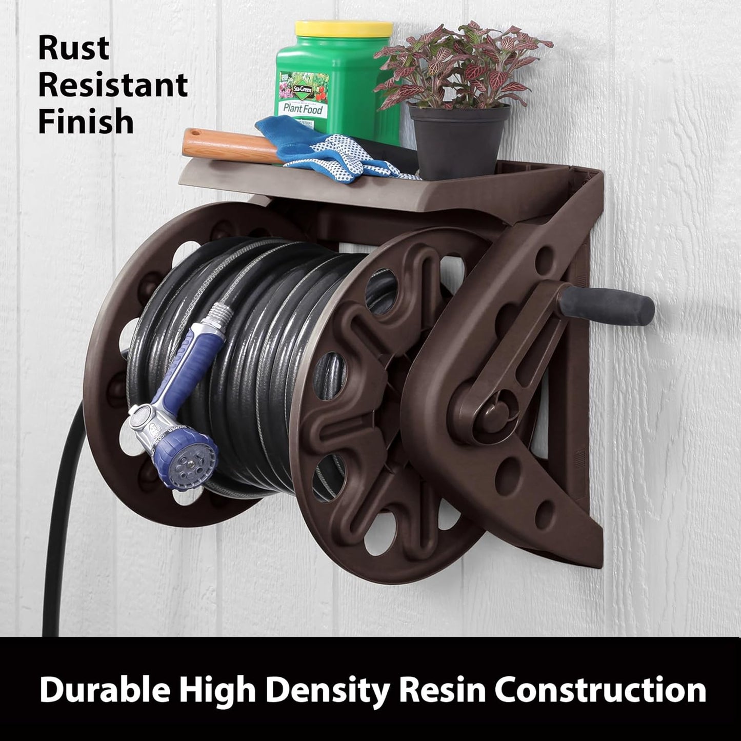 Liberty Basics 510 Wall Mount Hose Reel, Bronze