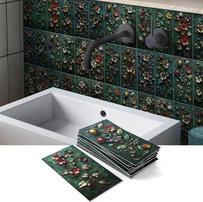 VICCI 32Pcs Tile Decals - Peel and Stick Kitchen Backsplash - Decorative Wall Tiles Stickers 8" x 4" Self-Adhesive Waterproof Removable for Bathroom Cabinets Home DIY Projects Decor