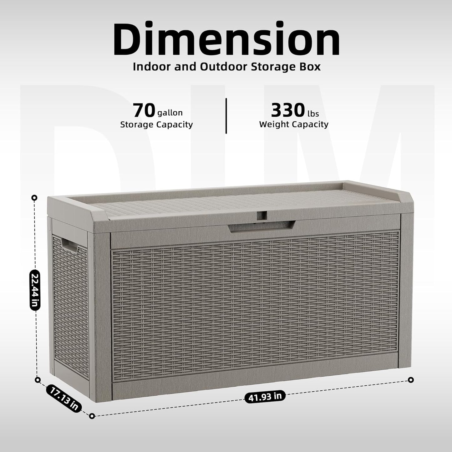 EasyUp 35 Gallon Outdoor Storage Box, Outdoor Deck Boxes for Garden Tools Equipment,Cushions and Patio Storage,Lockable and Resin,Easy to Install(Black)
