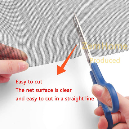 39"×59" Grey Fiberglass Window Screens Repair kit - DIY Adjustable Window Screens mesh Replacement kit for WindowsDoorPorchPatioSliding Screen Door