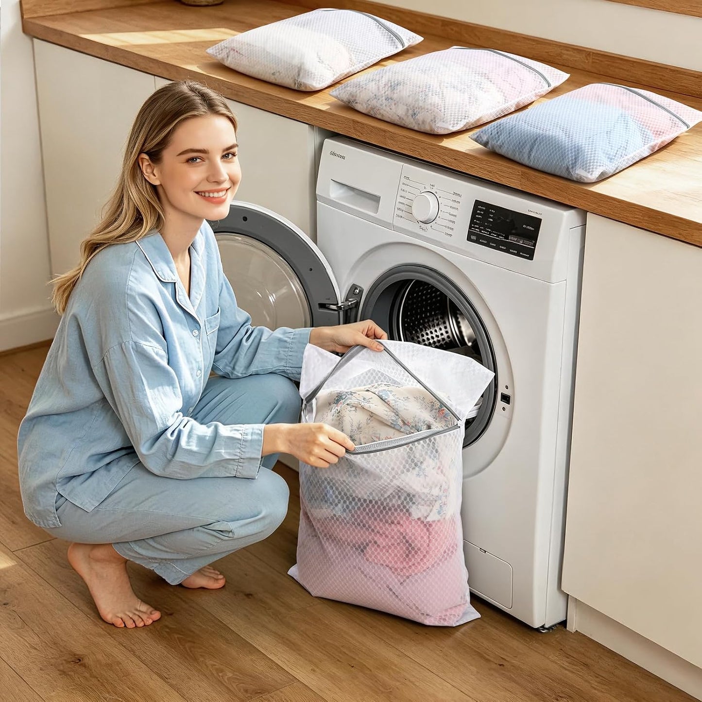 18-Pack Durable Mesh Laundry Bags for Delicates, 12x16 Inches Reusable Lingerie Wash Bags for Washing Delicates with Sturdy Zipper, Protect Clothes in Washing Machine for Home, College & Dorm