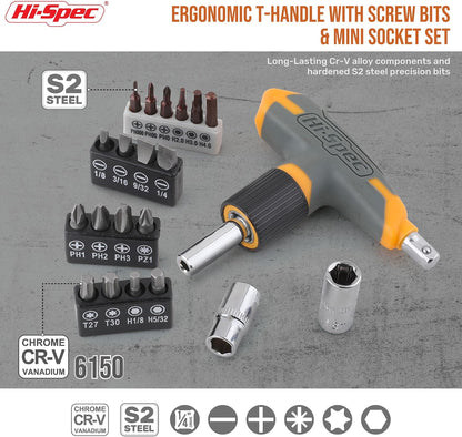 Hi-Spec Tool Kit Yellow 20pc. Small Tool Kit for Home DIY & Office Repairs. Compact and Lightweight Essential Tools in a Portable Book-Sized case.