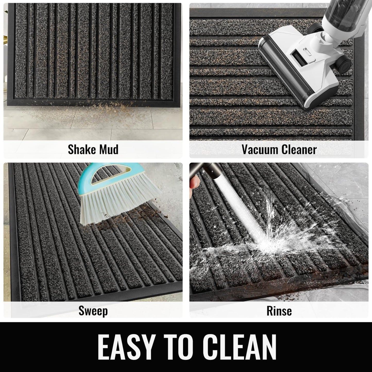 BEHERO Door Mat Outdoor Entrance, 30.5"x17" Extra Durable Front Door Mat Outside, Heavy Duty Welcome Mat for Outside Entry, Back Door Mats Non Slip, Waterproof All-Season Doormats, Yellow