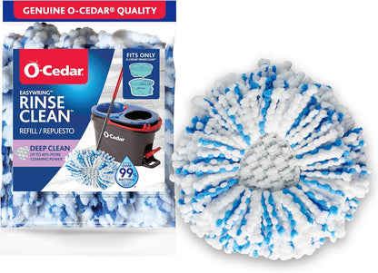 O-Cedar EasyWring RinseClean Spin Mop Microfiber Refill, 1-Pack, Blue
