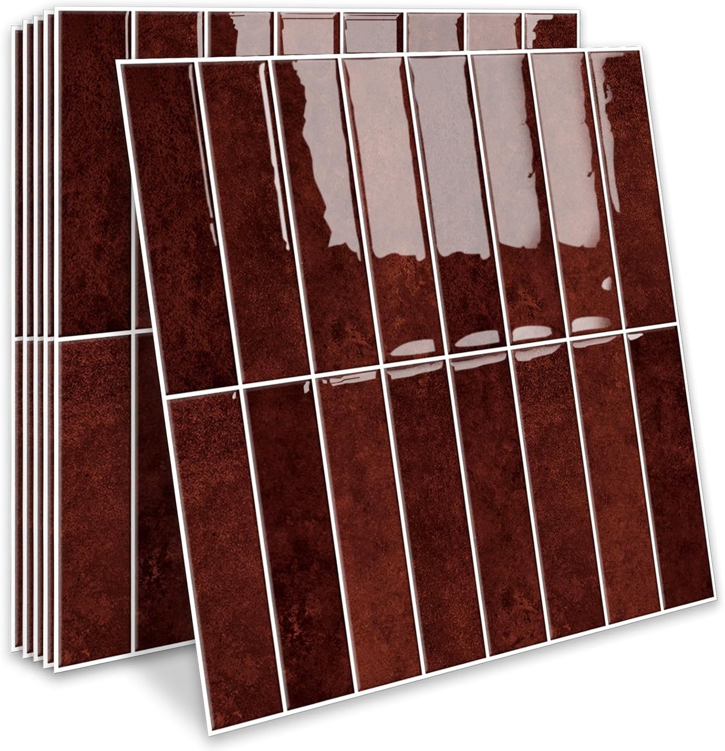 MORCART Peel and Stick Backsplash, 10 Sheets of 11.8"x11.8" - 3D Adhesive Waterproof Wall Tiles for Kitchen, Bathroom, Living Room, Subway Tiles, Gray-Apricot