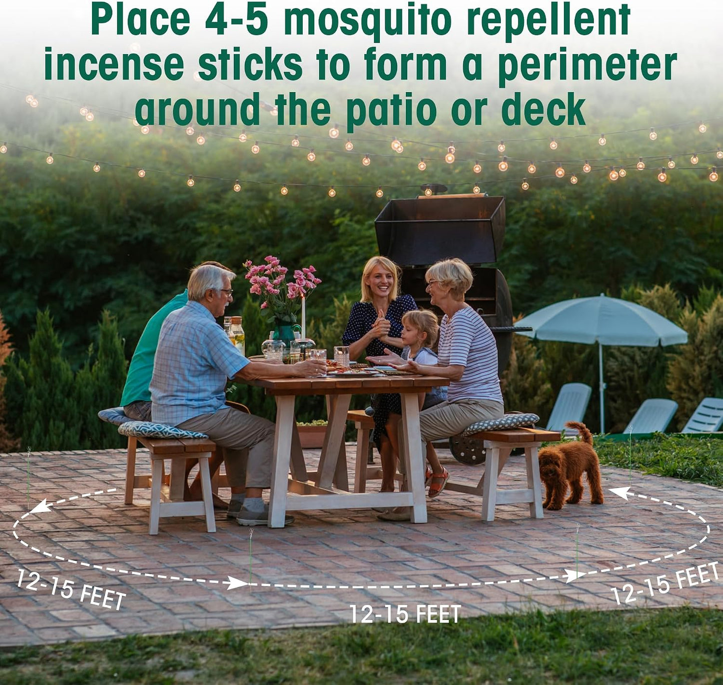90 pcs Mosquito Repellent Outdoor Patio Sticks, Citronella Repellent Incense Sticks, Natural Essential Oil Incense, Repel Mosquito for Indoor, Patio, Camping, Fishing