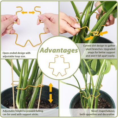 PRETTY JOLLY 5PCS Iron Monstera Plant Support Stakes Premium Plant Stand for Indoor & Outdoor Plants Practical Leaf Holders,Durable Trellis Accessories for Gardening Enthusiasts(Tree+Butterfly)