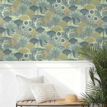 Wudnaye Boho Peel and Stick Wallpaper Catus Wallpaper 17.7" x 118.1"Vintage Floral Wallpapers Peel and Stick Botanical Removable Wall Paper Boho Self Adhesive Contact Paper for Bathroom Cabinets