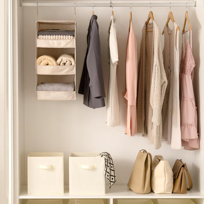 GRANNY SAYS 3-Shelf Hanging Closet Organizer and Storage, Collapsible Hanging Closet Shelves, Hanging Organizer for Closet & RV, Gray, 29 ½" H X 12" W X 12" D, 1-Pack