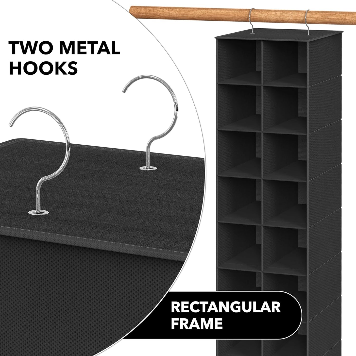 Simple Houseware 20 Section Shelves Hanging Shoes Organizer Holder for Closet, Gray