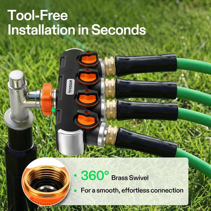 VIVOSUN Garden Hose Splitter 2 Way Heavy Duty, Upgraded Highly Durable Dual Water Hose Connector, Faucet Adapter with Comfortable Rubberized Grip for Drip Irrigation, Lawns
