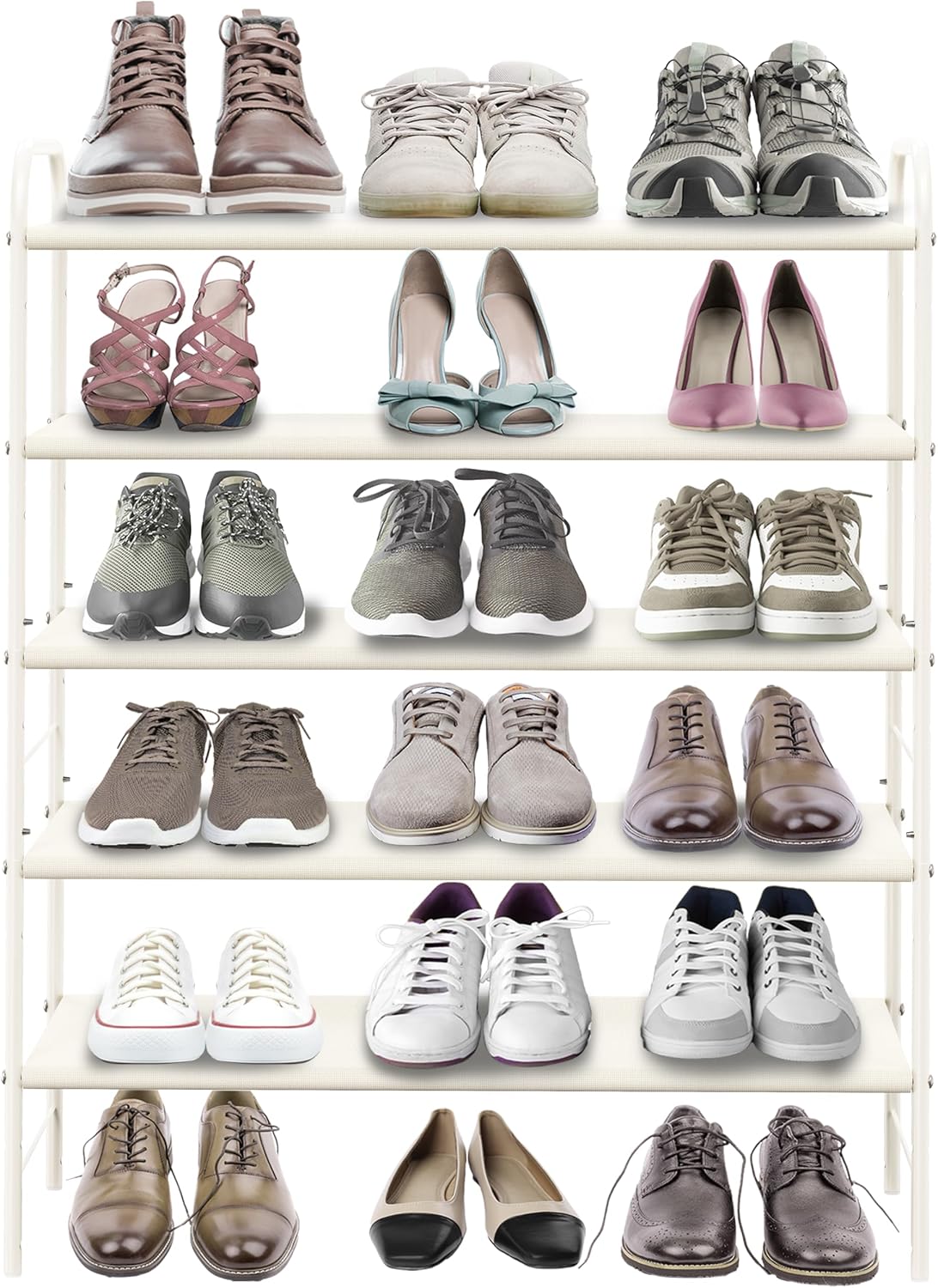 Simple Houseware 3-Tier Shoe Rack Storage Organizer, Grey – Space-Saving Shoe Shelf, Holds 9–16 Pairs, Sturdy Metal Frame, Easy Assembly – Closet, Entryway, Bedroom Shoe Storage Solution