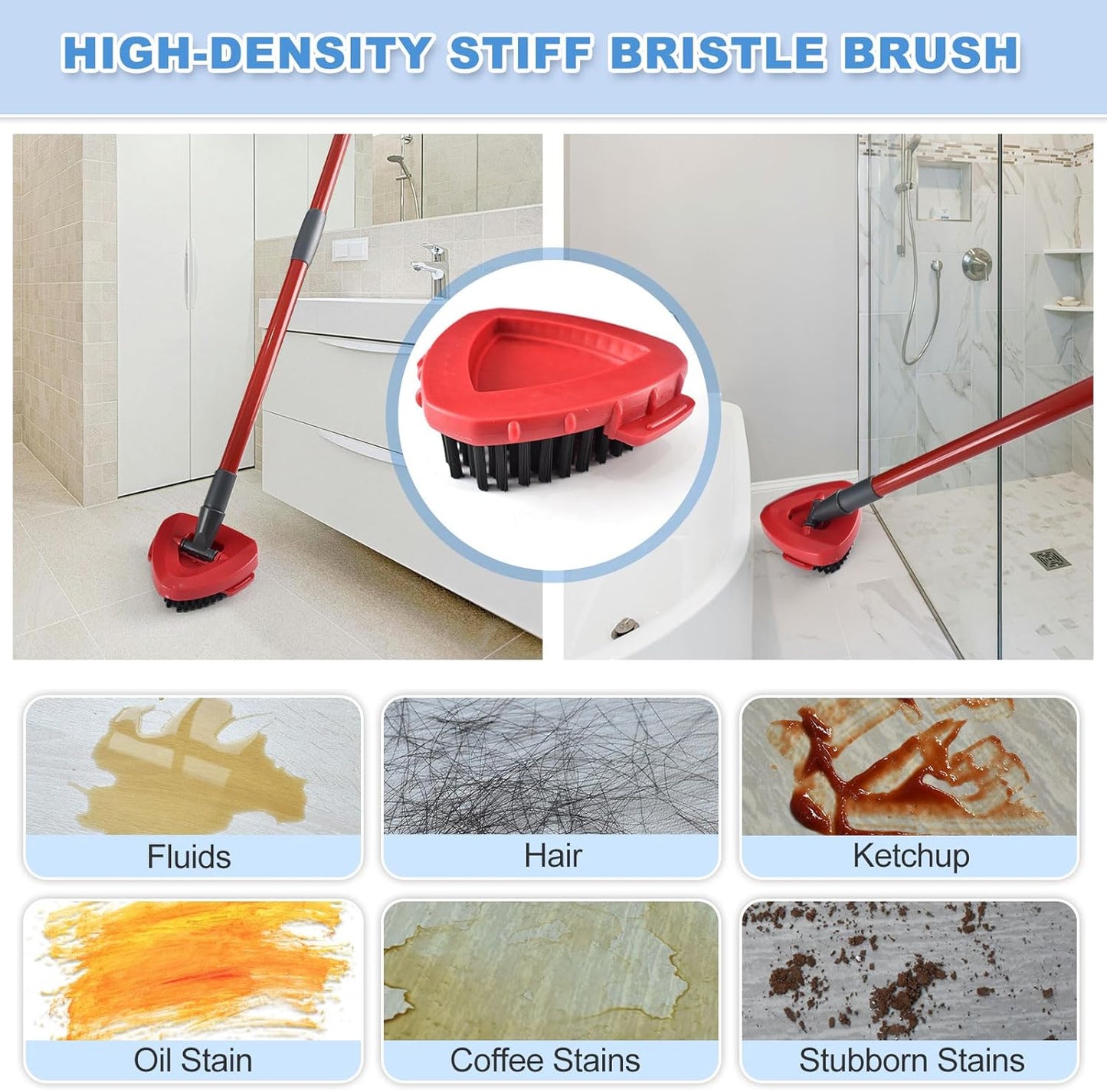 Mop Heads Replacements,Mop Handle,Scrub Brush,Base for Ocedar Rinseclean 2 Tank,Include 2 Microfiber Mops Replace Head,30-58" Adjustable Mop Stick,1 Scrubber Head,1 Spin Base,Bucket not Included