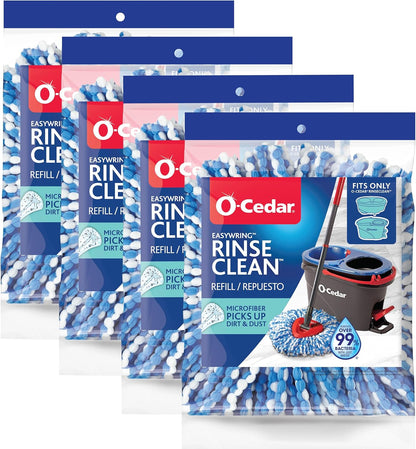O-Cedar EasyWring RinseClean Spin Mop Microfiber Refill, 1-Pack, Blue