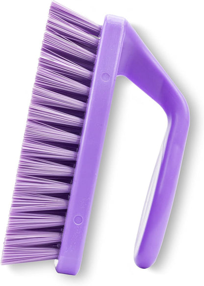 SPARTA Heavy Duty Scrub Brush, Hand Brush with Iron Shape Handle Design for Scrubbing Kitchen Pots and Pans or Bathroom Sink and Shower, 6 Inches, Black, Twin
