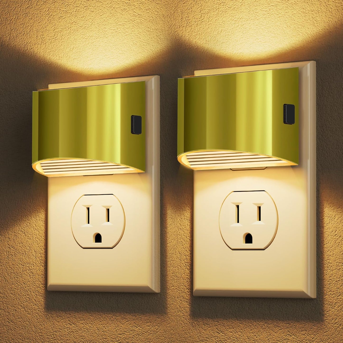 DORESshop LED Night Light[2 Pack], Night Lights Plug into Wall, 3 Level Brightness Adjustable Plug in Night Light, Dusk to Dawn Sensor, Nightlights for Adults, Bedroom, Bathroom, Hallway, 3000K